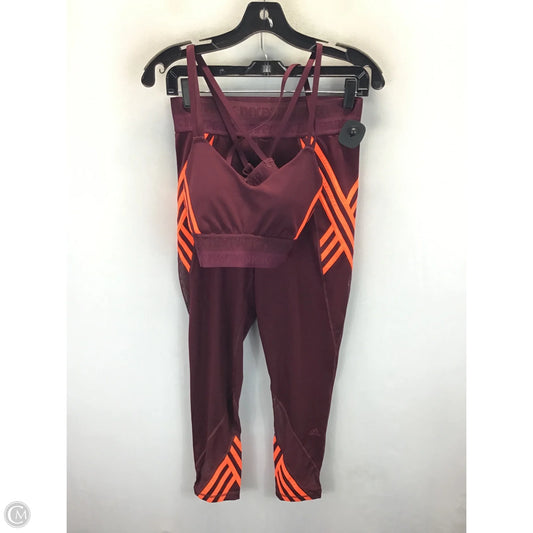 Athletic Pants 2pc By Adidas In Orange & Red, Size: M
