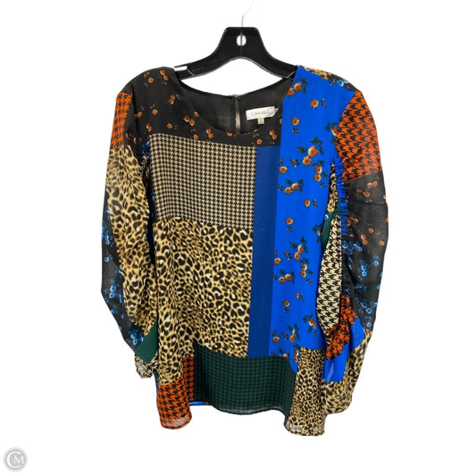 Top Long Sleeve By Calvin Klein In Multi-colored, Size: L