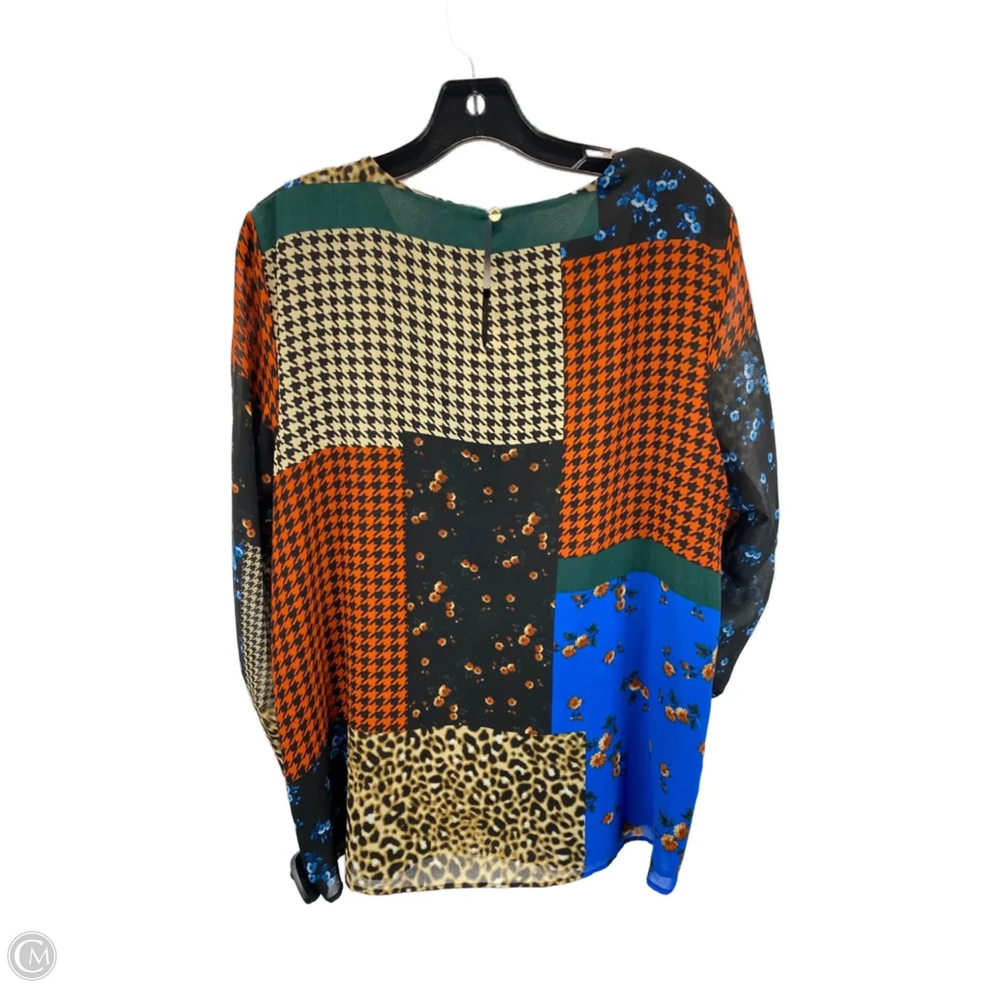 Top Long Sleeve By Calvin Klein In Multi-colored, Size: L