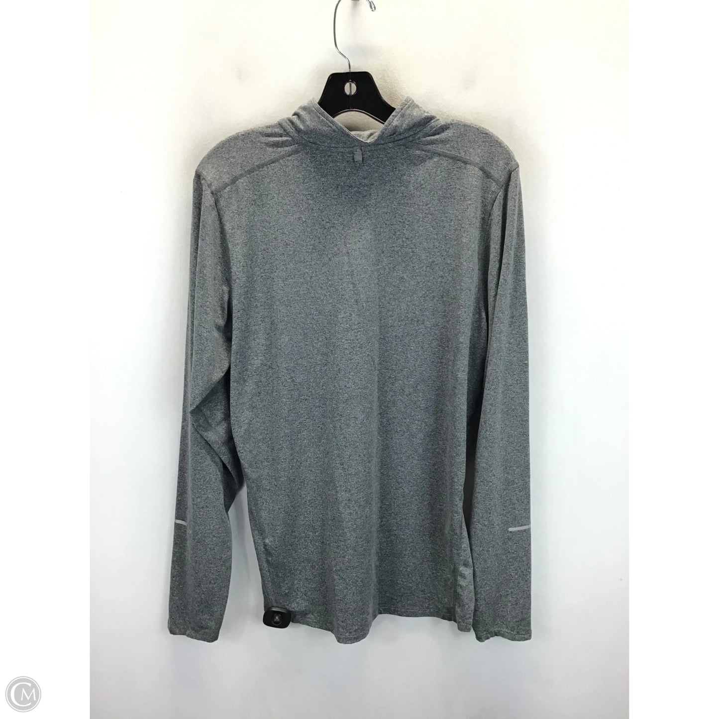 Athletic Top Long Sleeve Collar By Nike Apparel In Grey, Size: M