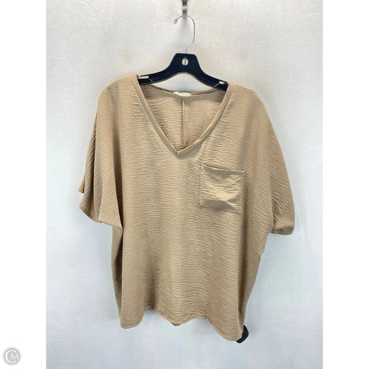 Top Short Sleeve By Ee Some In Tan, Size: M