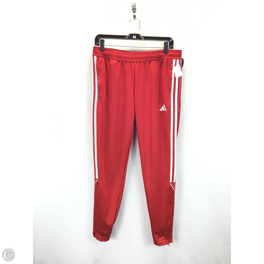 Athletic Pants By Adidas In Red & White, Size: L
