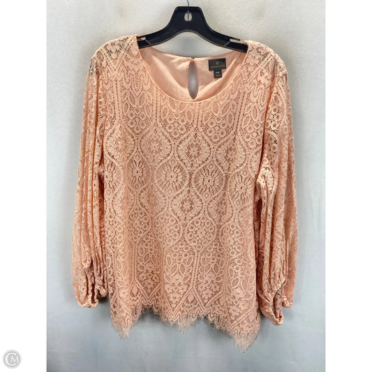 Top Long Sleeve By Worthington In Pink, Size: Xxl