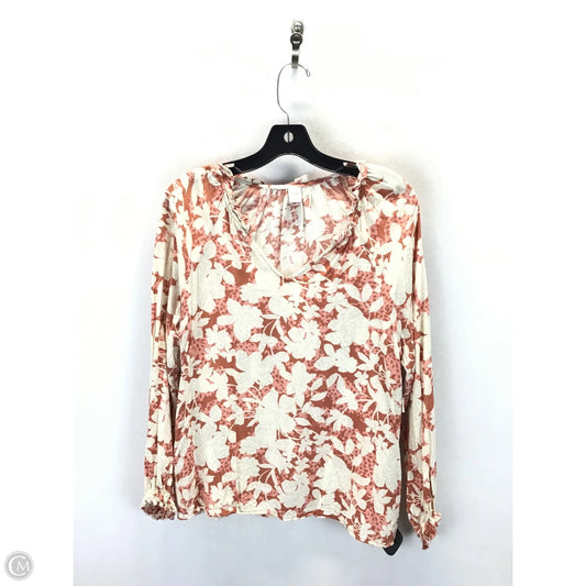 Top Long Sleeve By Old Navy In Pink & Tan, Size: S