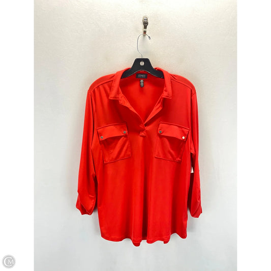 Top 3/4 Sleeve By Jones New York In Red, Size: Xl