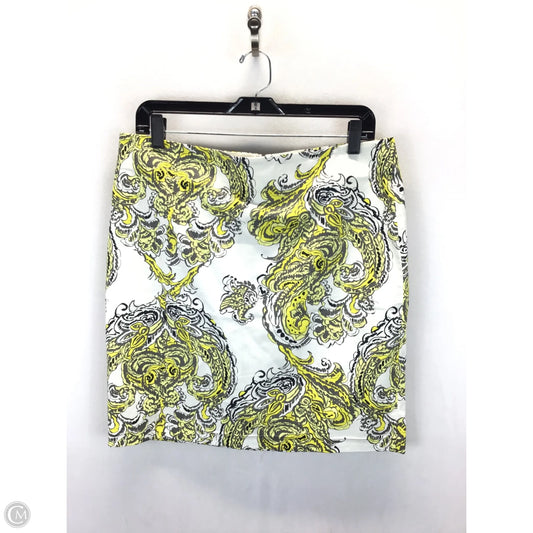 Skirt Midi By Ann Taylor In White & Yellow, Size: 8
