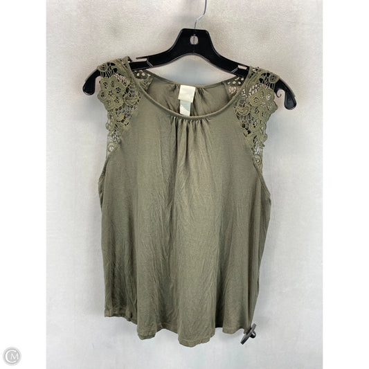 Top Sleeveless By H&m In Green, Size: S