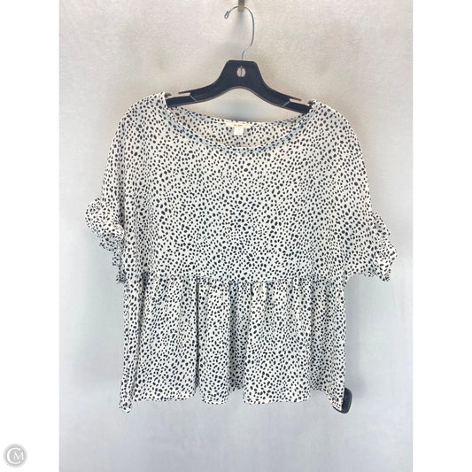 Top Short Sleeve By Mi Ami In Black & White, Size: M