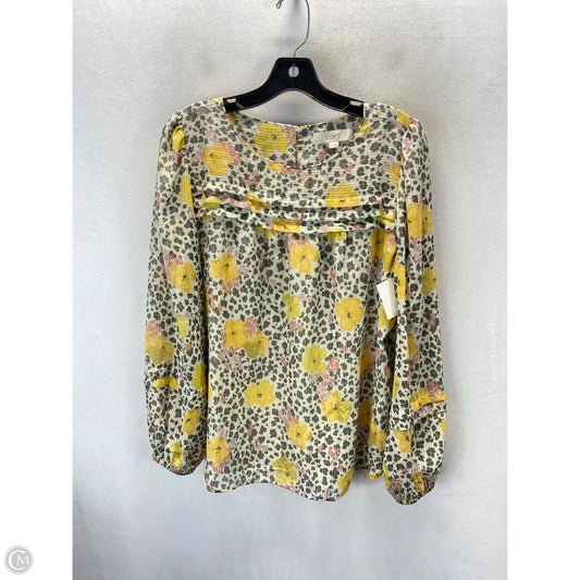 Top Long Sleeve By Loft In Floral Print, Size: M