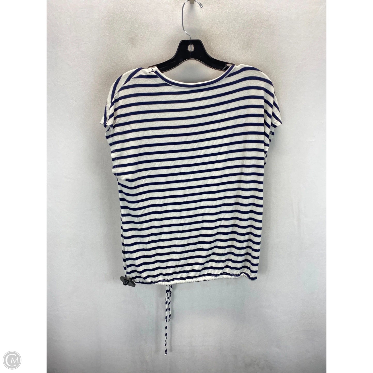 Top Sleeveless By Green Envelope In Blue & White, Size: L