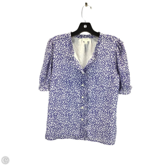 Top Short Sleeve By J. Crew In Blue & White, Size: M