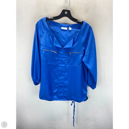 Top 3/4 Sleeve By New York And Co In Blue, Size: M