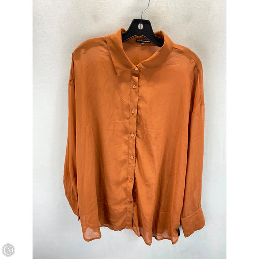 Top Long Sleeve By Fashion Nova In Orange, Size: 1x