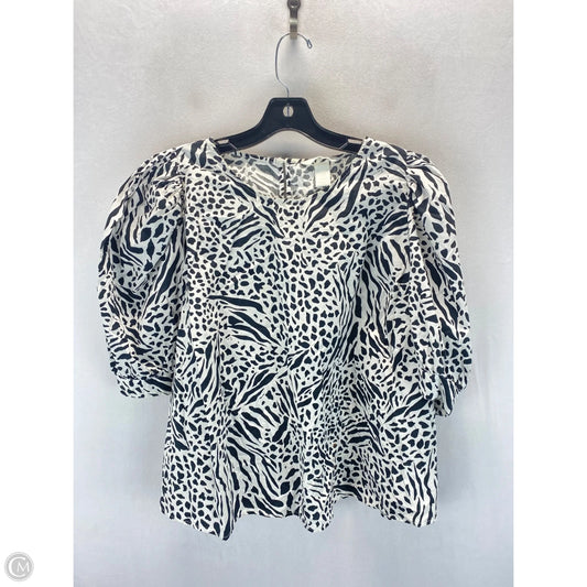 Top 3/4 Sleeve By H&m In Black & White, Size: Xl