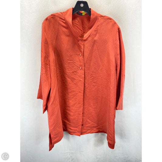 Top Long Sleeve By Eileen Fisher In Coral, Size: Xl