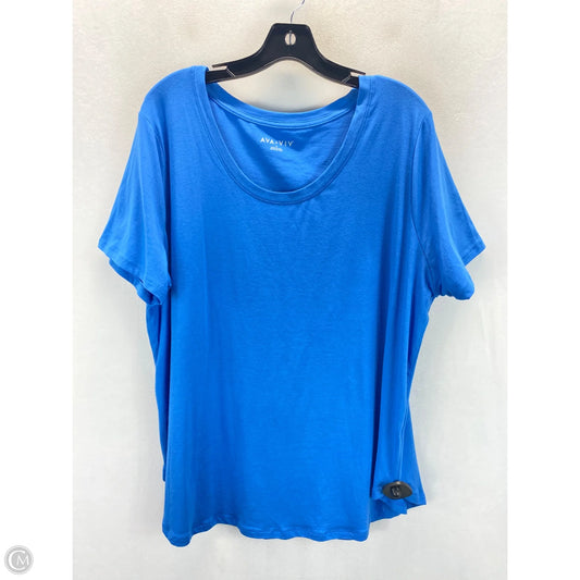 Top Short Sleeve By Ava & Viv In Blue, Size: 1x