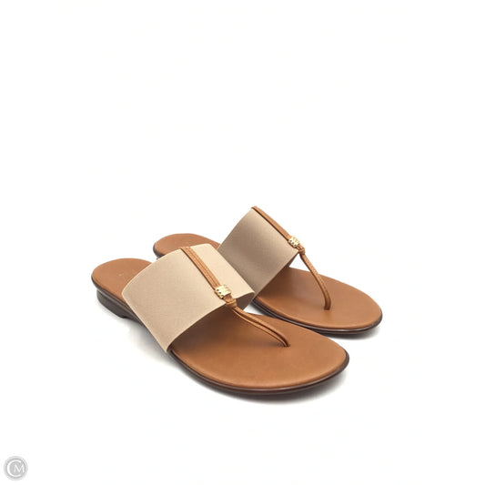 Sandals Flats By Italian Shoemakers In Tan, Size: 9