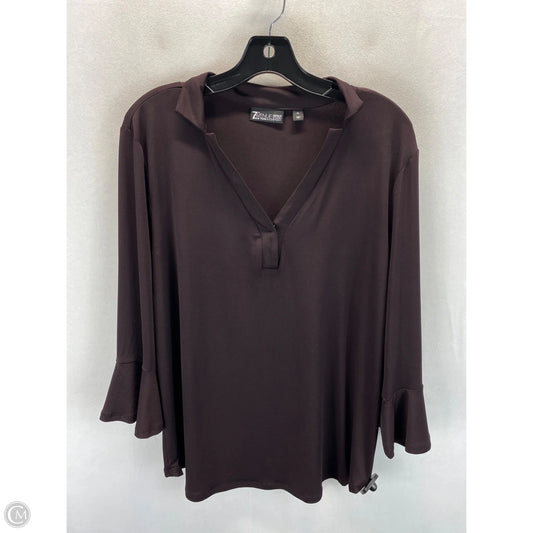Top Long Sleeve By New York And Co In Maroon, Size: Xl