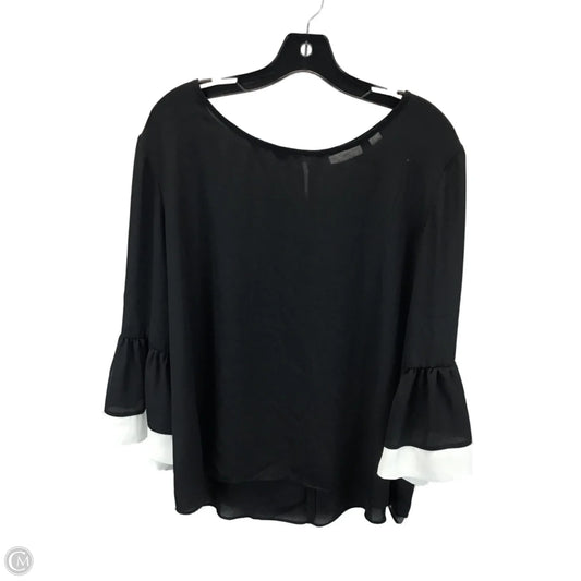 Top Long Sleeve By New York And Co In Black & White, Size: Xl