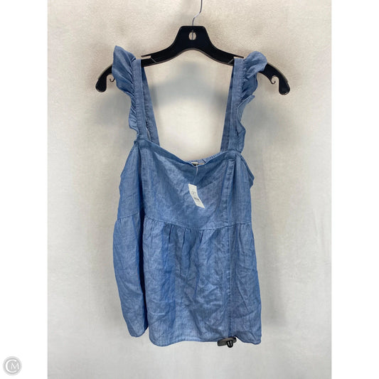 Top Sleeveless By Loft In Blue, Size: M