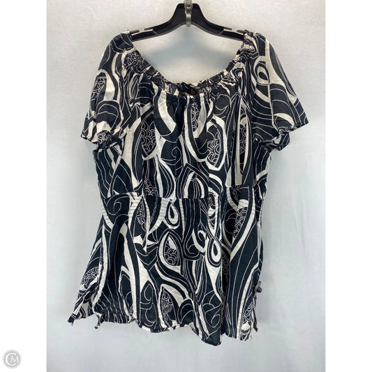 Top Sleeveless By Ashley Stewart In Black & White, Size: 2x