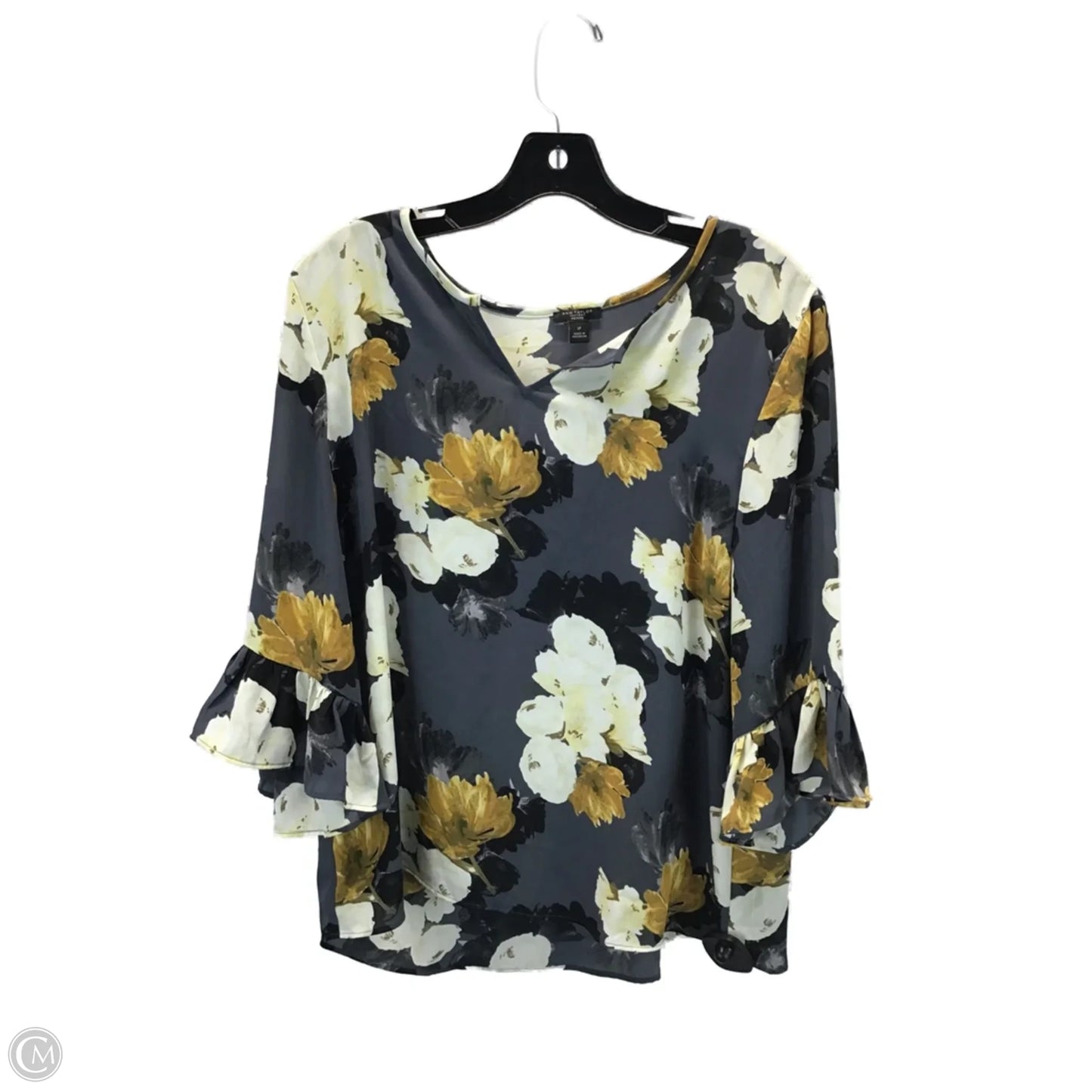 Top 3/4 Sleeve By Ann Taylor In Floral Print, Size: Lp