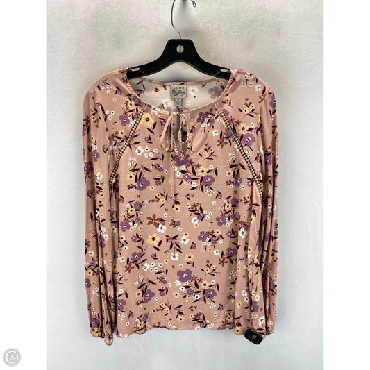 Top Long Sleeve By Como Vintage In Floral Print, Size: M