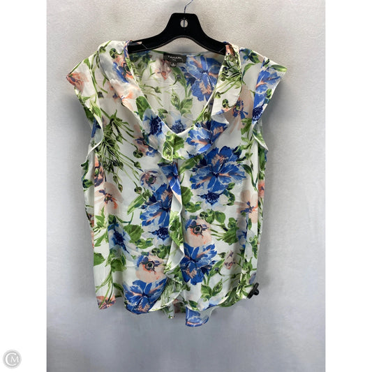 Top Sleeveless By Tahari By Arthur Levine In Floral Print, Size: L