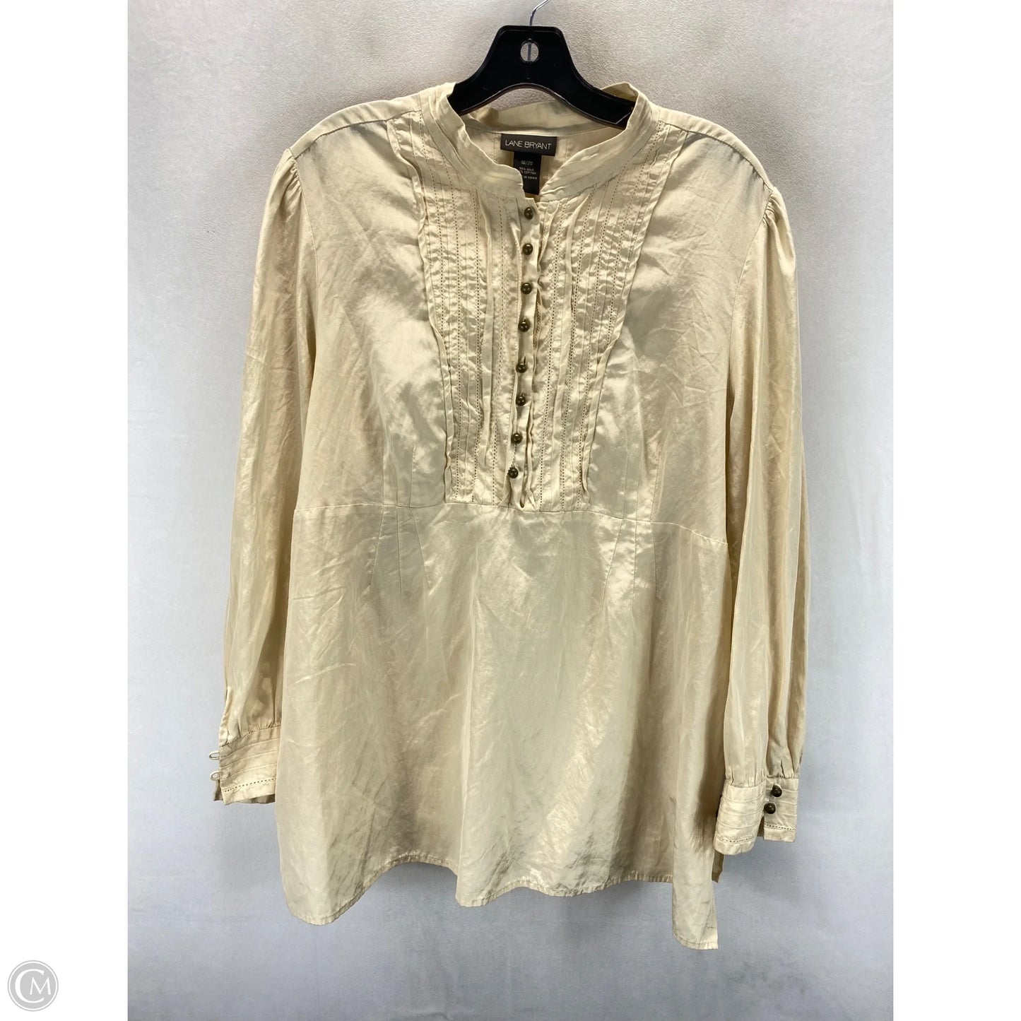 Top Long Sleeve By Lane Bryant In Beige, Size: 1x