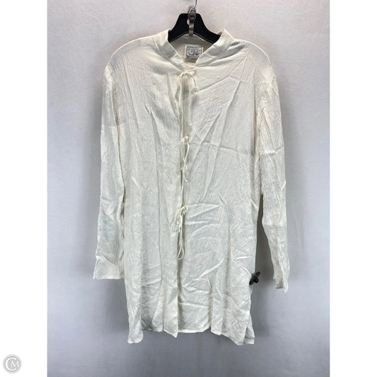 Jacket Shirt By Clothes Mentor In White, Size: M
