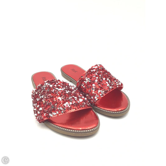 Sandals Flats By Clothes Mentor In Red, Size: 8