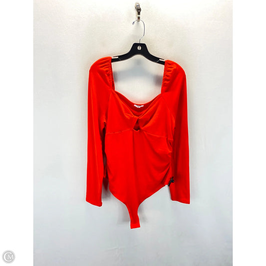 Top Long Sleeve By Bar Iii In Orange, Size: Xl