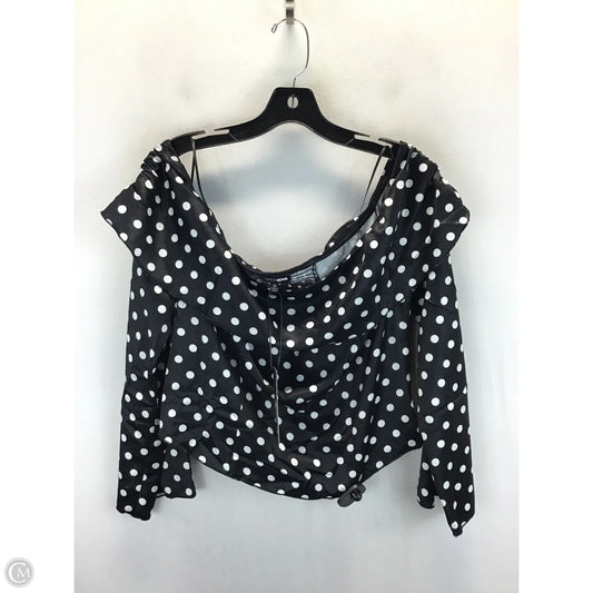Top Long Sleeve By Fashion Nova In Polkadot Pattern, Size: 1x