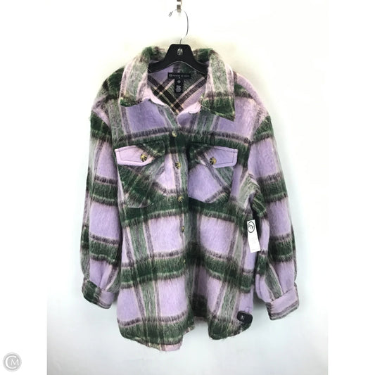 Coat Faux Fur & Sherpa By Fashion To Figure In Plaid Pattern, Size: Xl