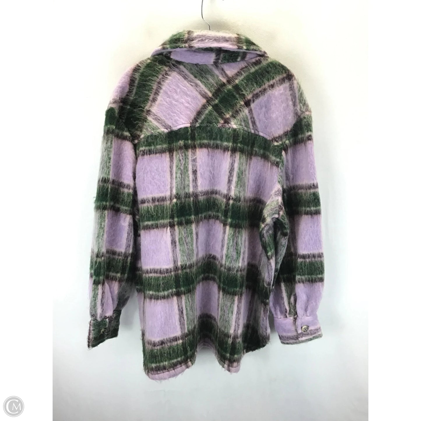 Coat Faux Fur & Sherpa By Fashion To Figure In Plaid Pattern, Size: Xl