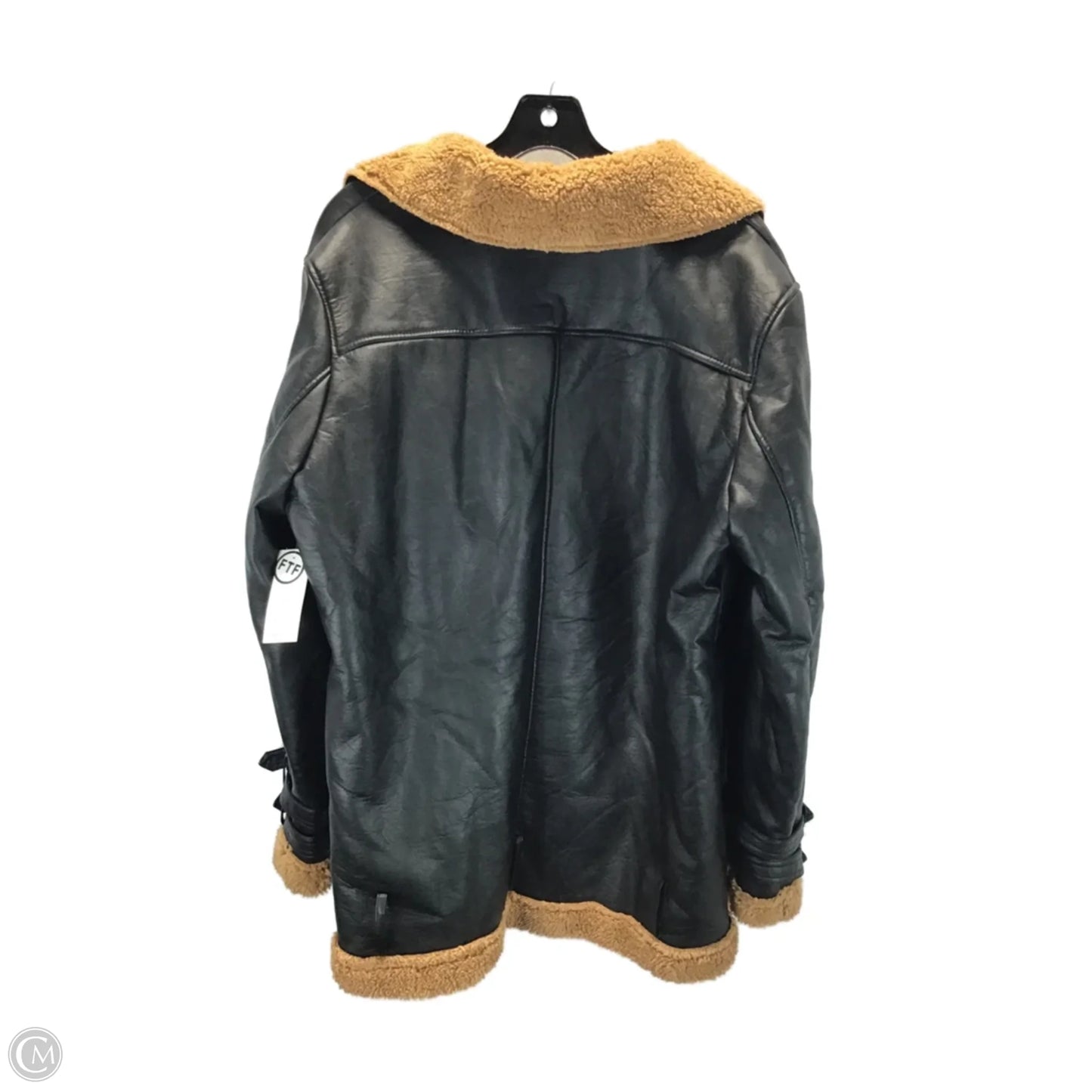 Jacket Faux Fur & Sherpa By Fashion To Figure In Black & Brown, Size: Xl