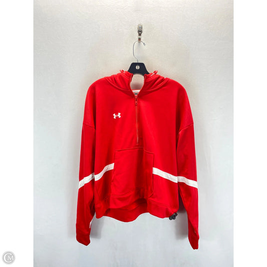 Athletic Sweatshirt Hoodie By Under Armour In Red, Size: Xl