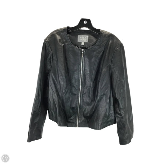 Jacket Leather By Jessica London In Black, Size: 20