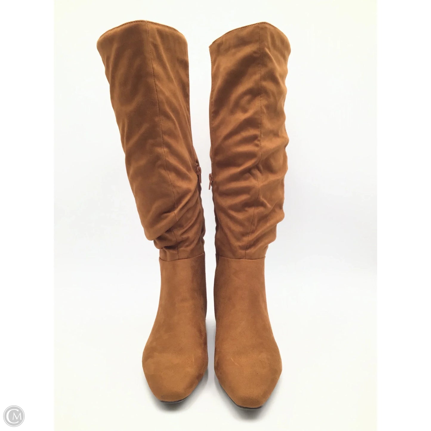 Boots Mid-calf Flats By Rouge In Tan, Size: 10