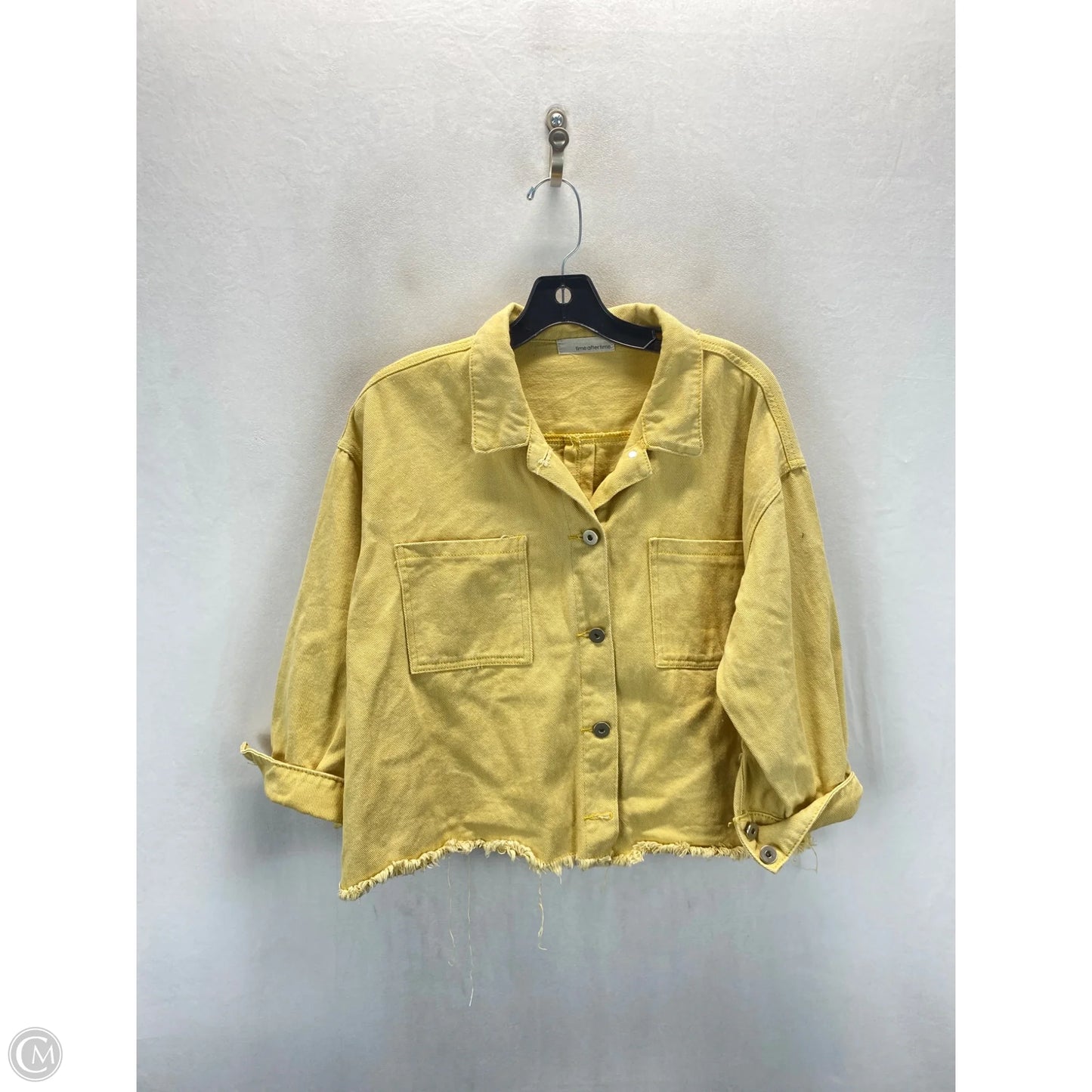 Jacket Shirt By Clothes Mentor In Yellow, Size: L