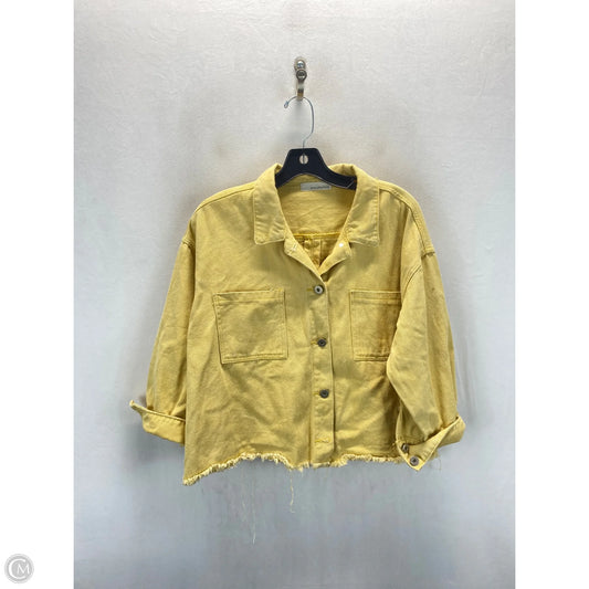 Jacket Shirt By Clothes Mentor In Yellow, Size: L