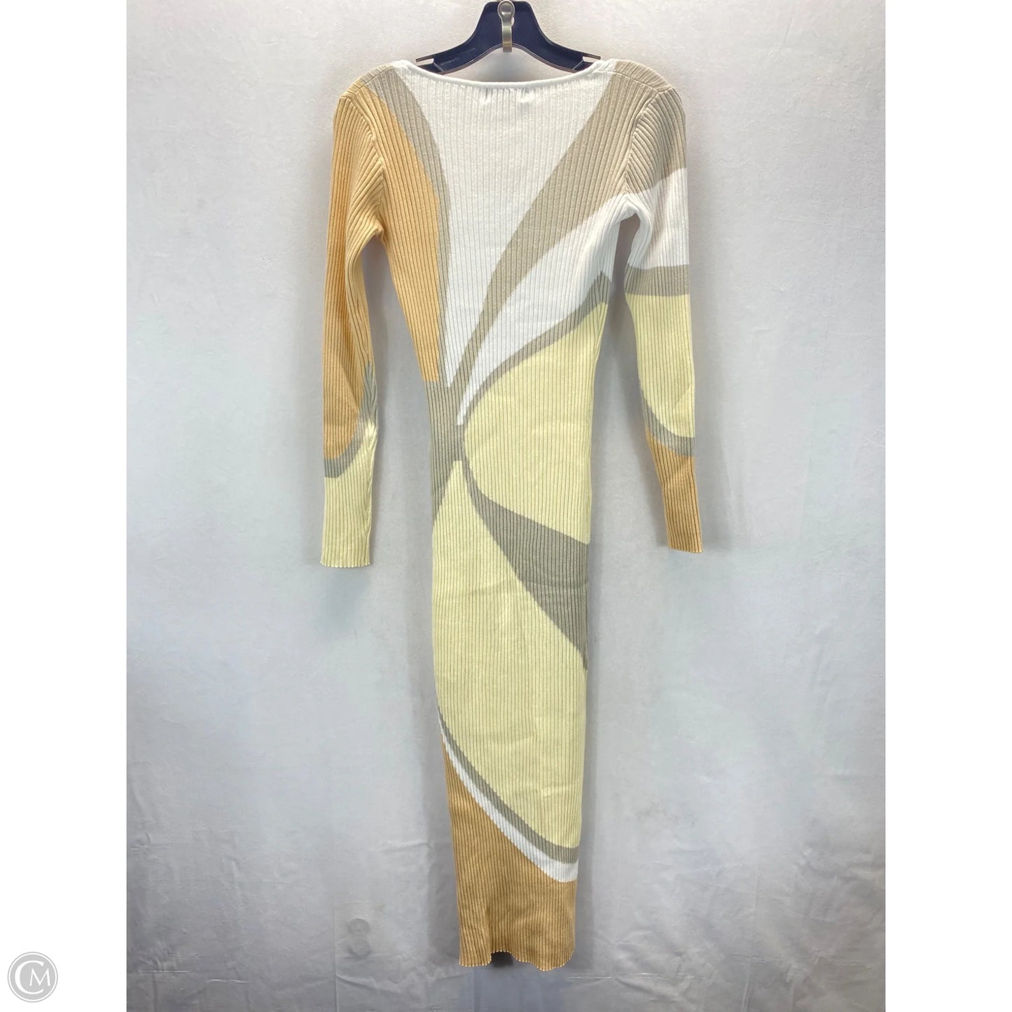 Dress Sweater By Say What In Cream & Grey, Size: M