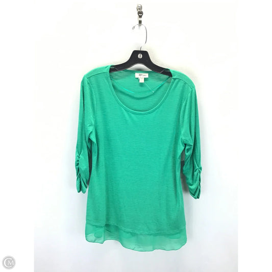 Top 3/4 Sleeve By Style And Company In Green, Size: M