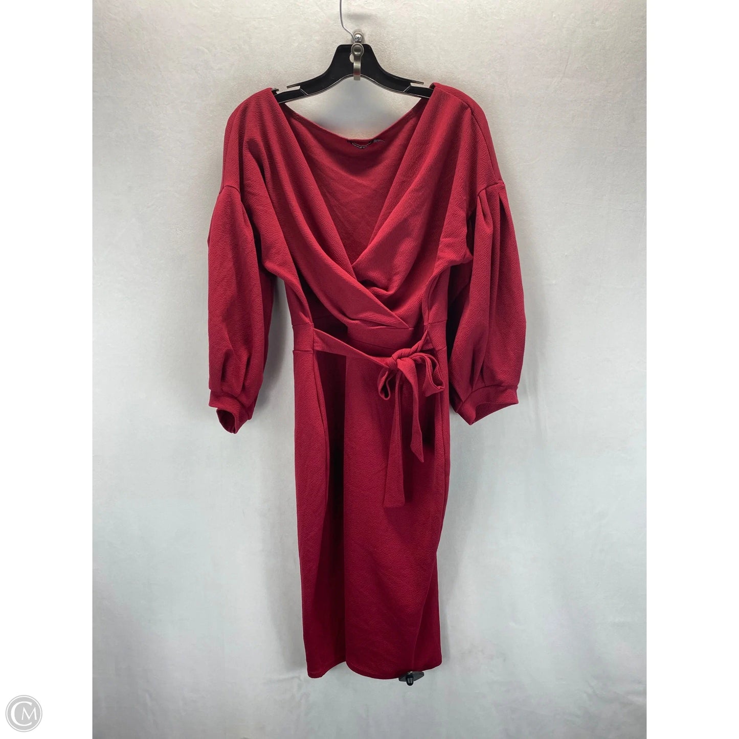 Dress Casual Midi By Boohoo Boutique In Red, Size: 16