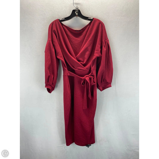 Dress Casual Midi By Boohoo Boutique In Red, Size: 16