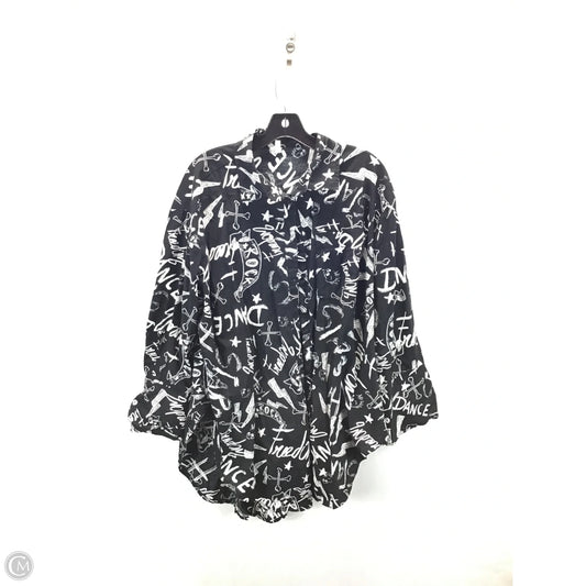 Top Long Sleeve By Live 4 Truth In Black & White, Size: 1x