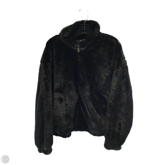 Jacket Faux Fur & Sherpa By Worthington In Black, Size: L