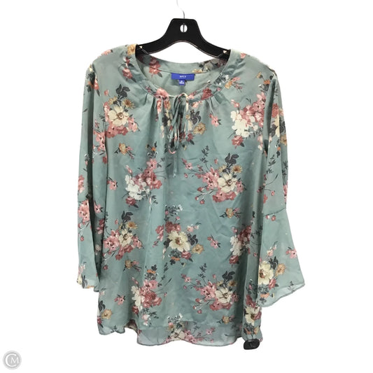 Top Long Sleeve By Apt 9 In Green, Size: Xl