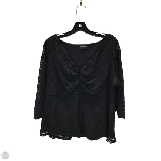 Top 3/4 Sleeve By Lane Bryant In Black, Size: 16