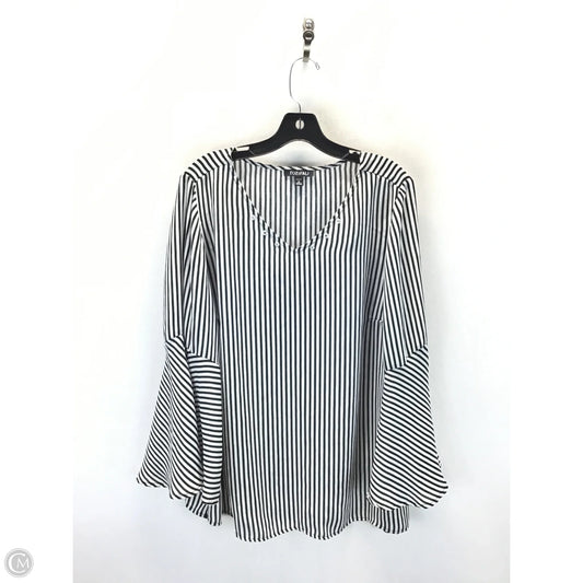Top Long Sleeve By Roz And Ali In Striped Pattern, Size: 1x
